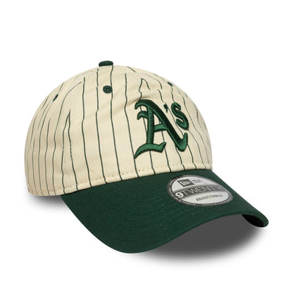 This is a Oakland Athletics MLB Pinstripe Dark Green 9TWENTY Adjustable Cap 3