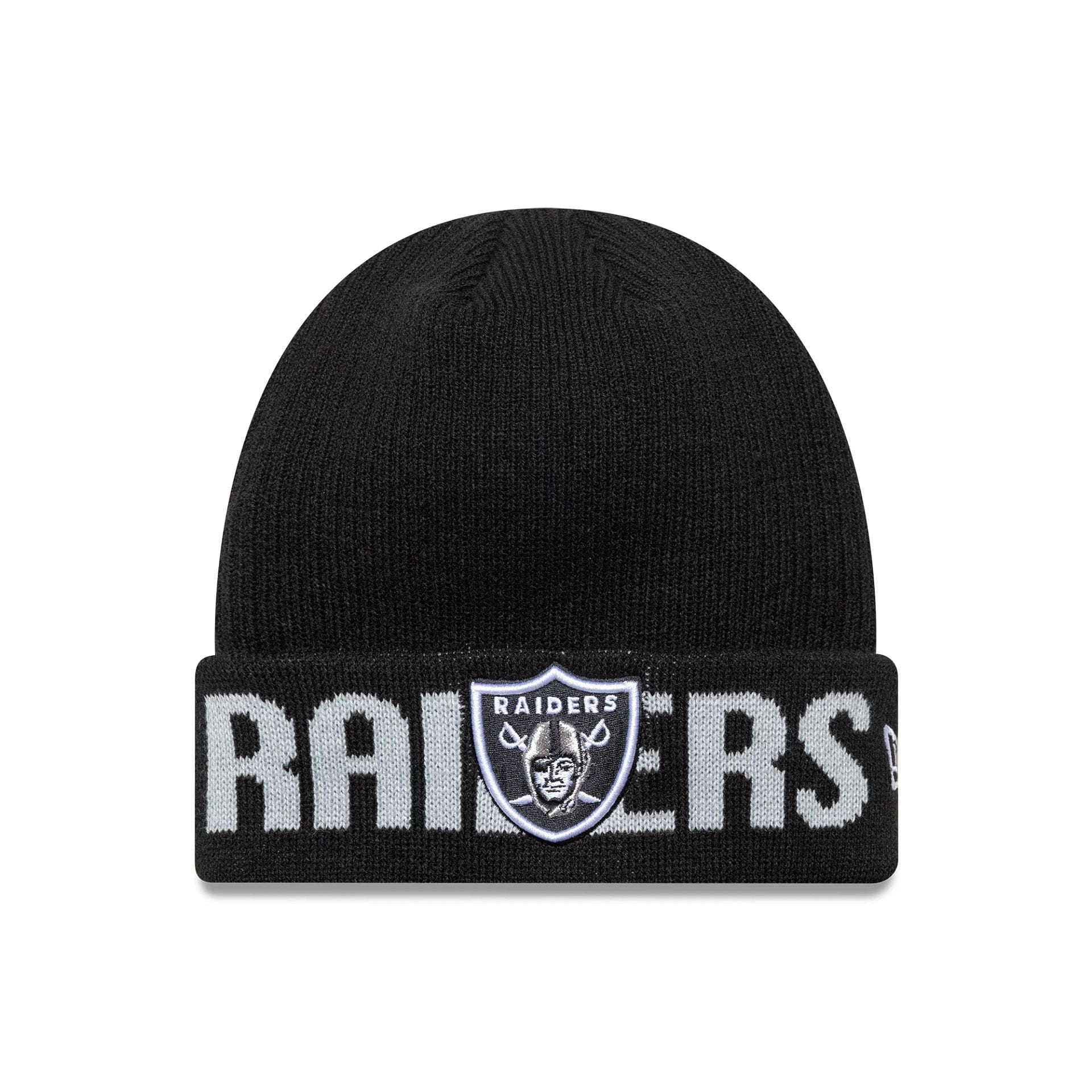NFL Wordmark Las Vegas Raiders Black Cuff Knit Beanie Hat | NEC EU