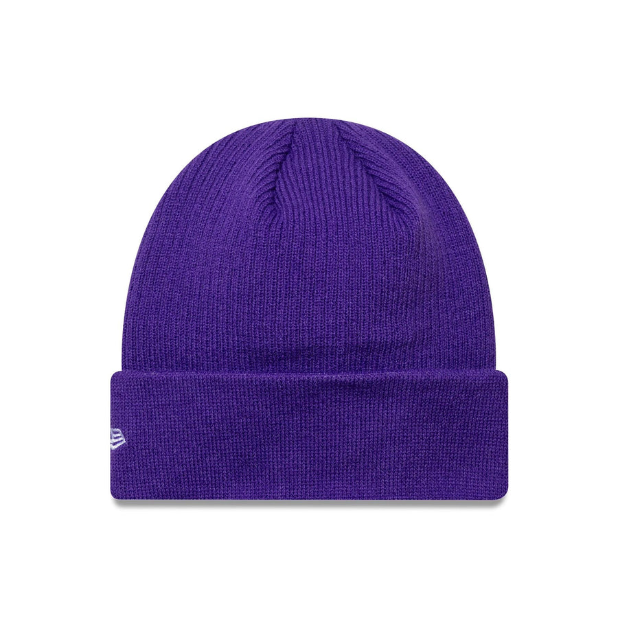 This is a Minnesota Vikings NFL Wordmark Purple Cuff Knit Beanie Hat 2