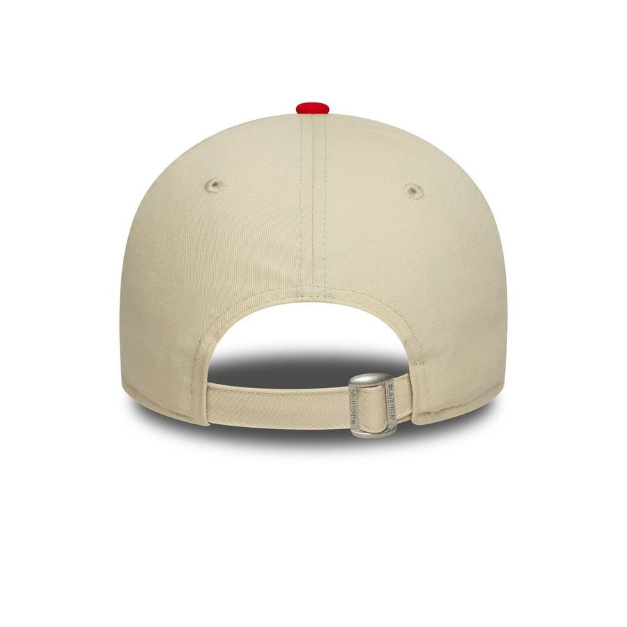 This is a Kansas City Chiefs NFL Wordmark Cream 9FORTY Adjustable Cap 5