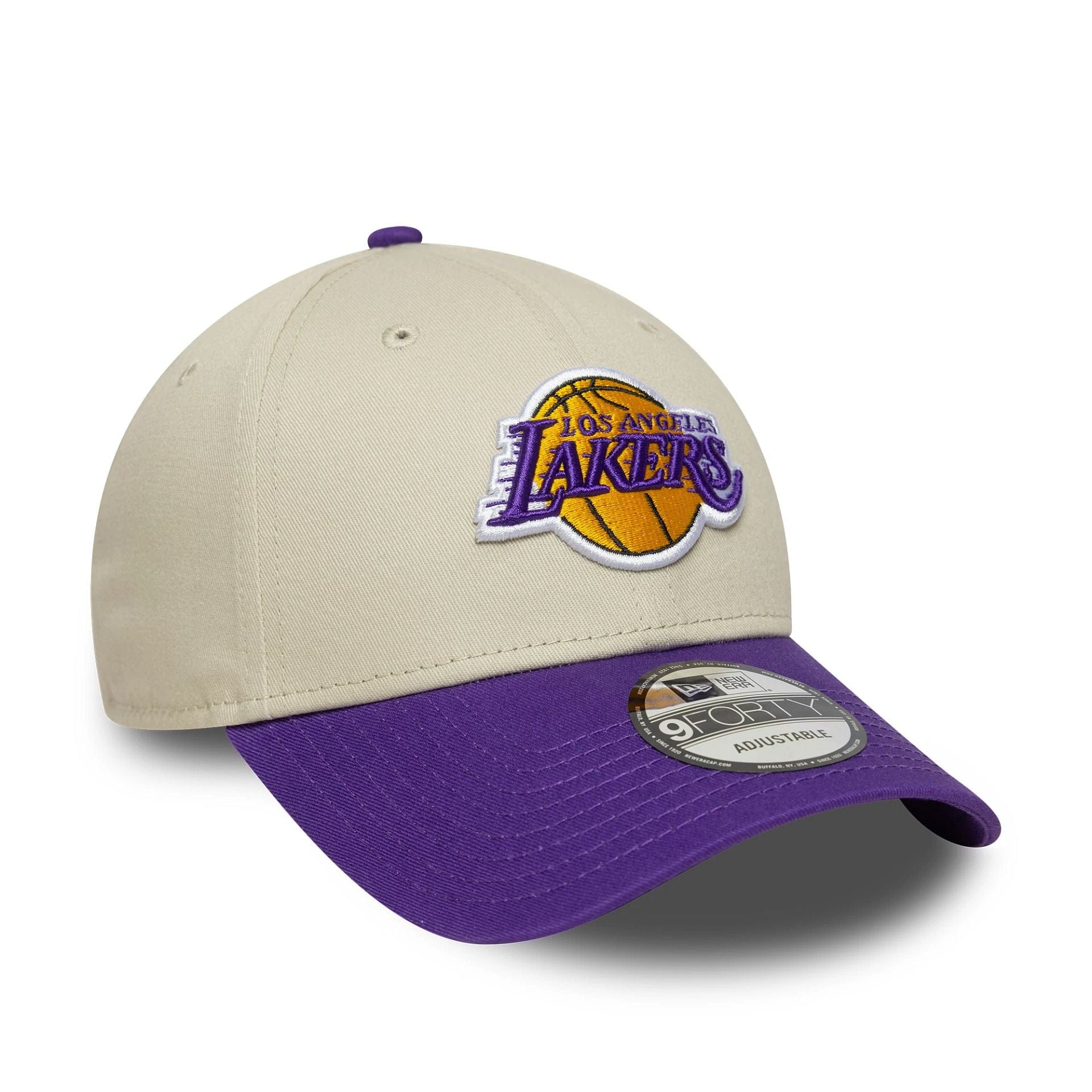 This is a LA Lakers NBA Colour Block Cream 9FORTY Adjustable Cap 3