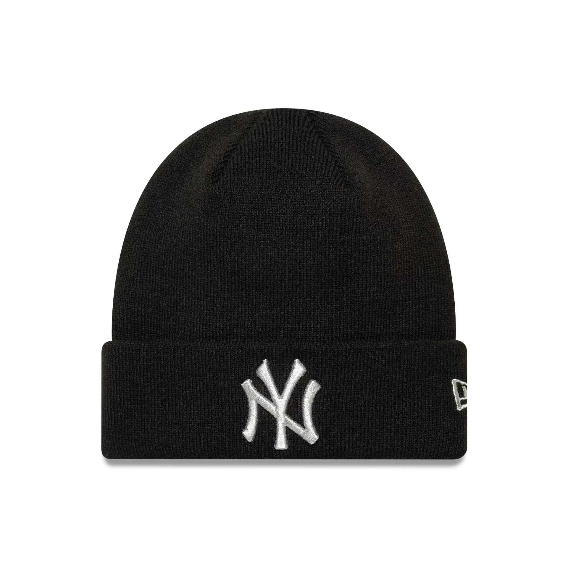 This is a New York Yankees MLB Metallic Black Cuff Knit Beanie Hat 1