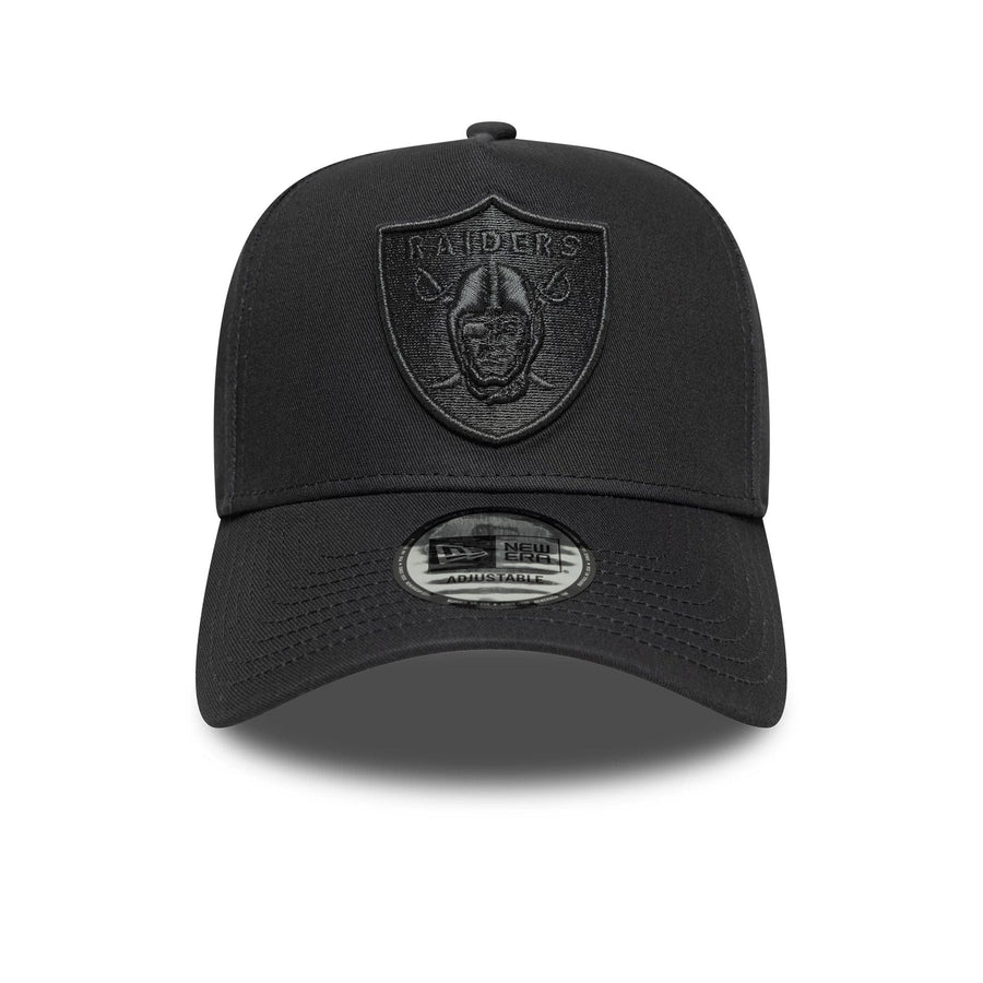 This is a Las Vegas Raiders NFL Metallic Dark Grey 9FORTY E-Frame Adjustable Cap 2