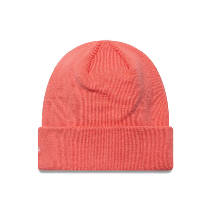 This is a New York Yankees MLB League Essential Pastel Pink Cuff Knit Beanie Hat 2