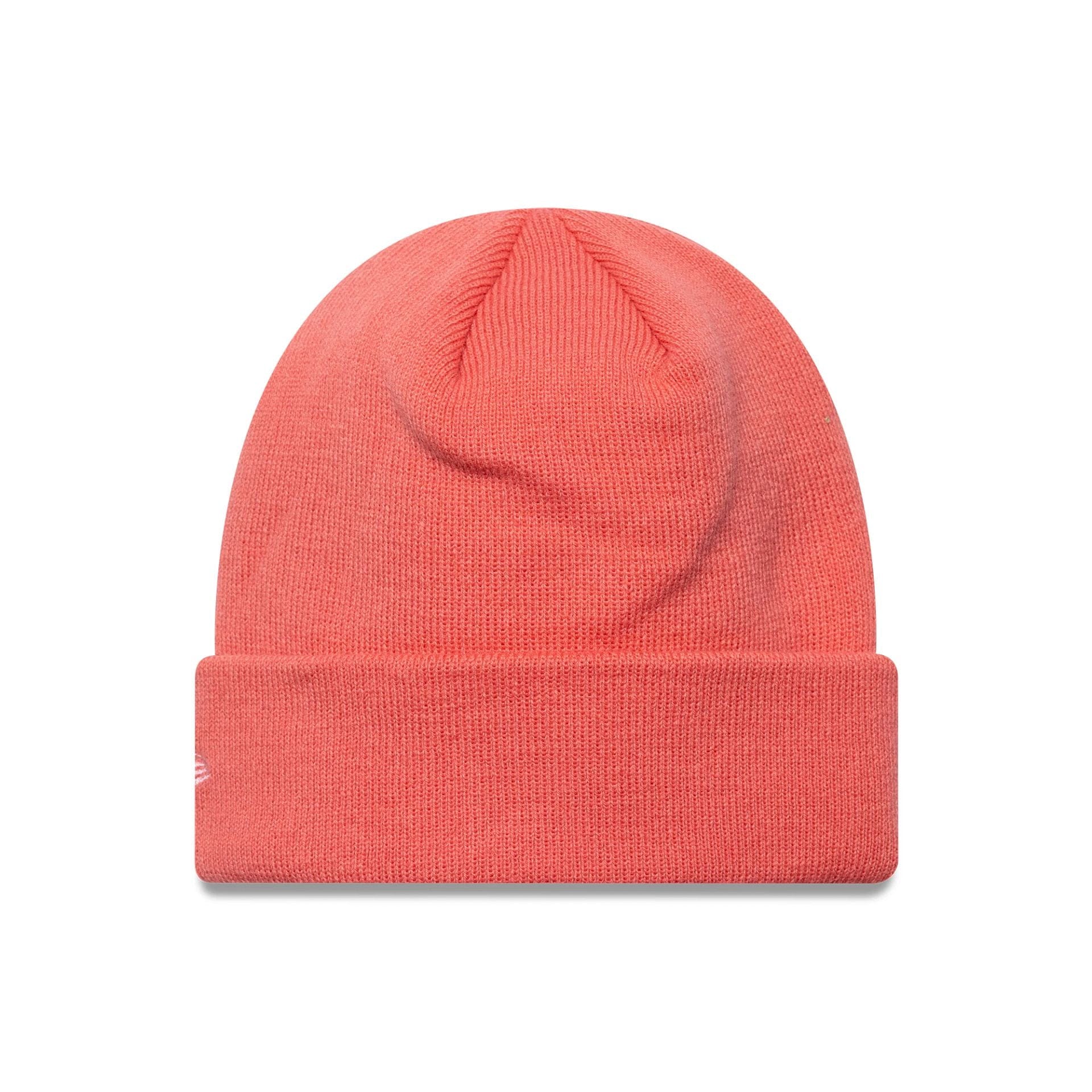 This is a New York Yankees MLB League Essential Pastel Pink Cuff Knit Beanie Hat 2