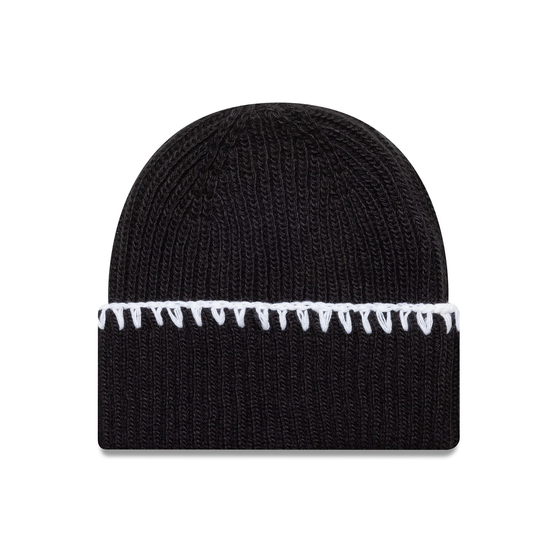 This is a New York Yankees MLB Chunky Topstitch Black Cuff Knit Beanie Hat 2