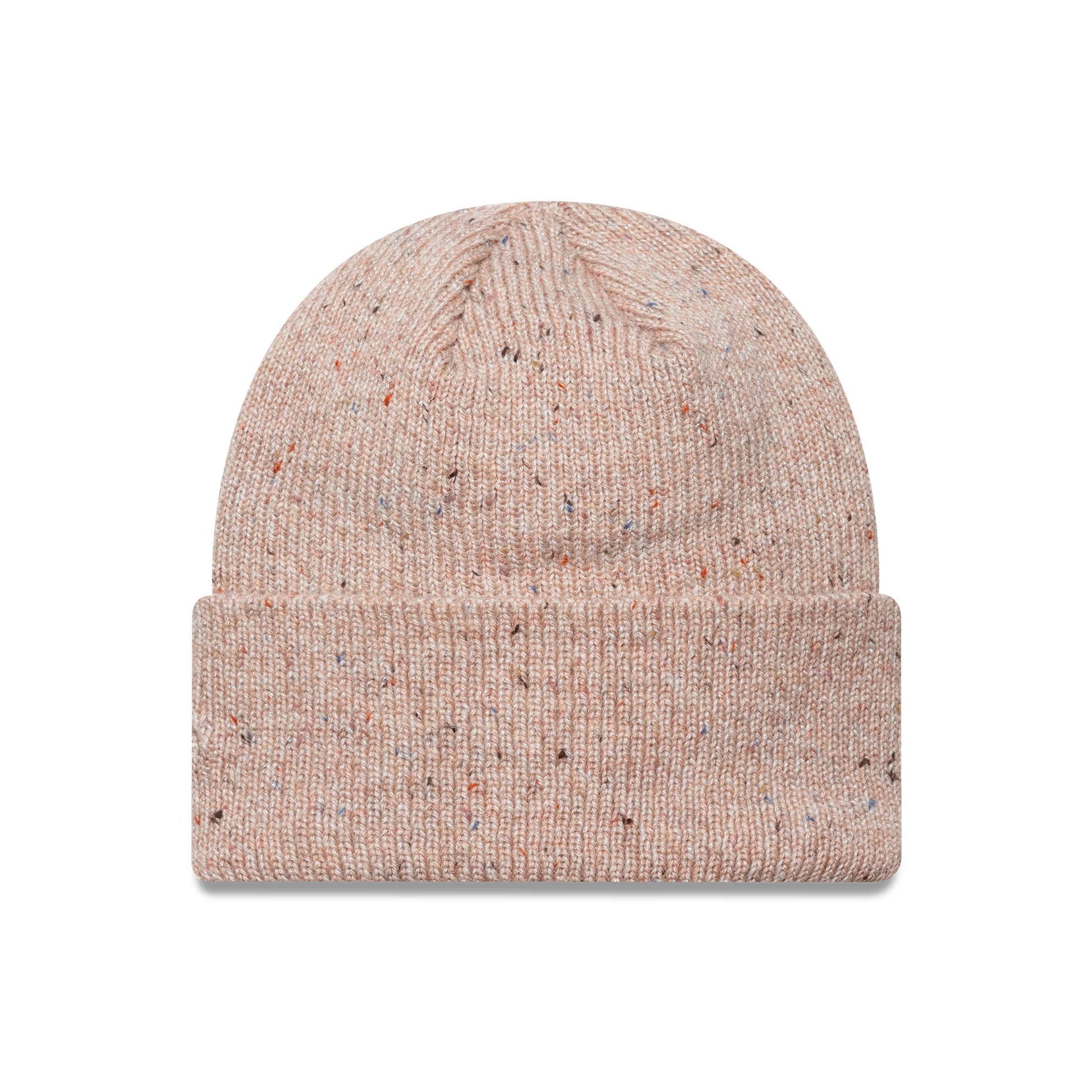 This is a New York Yankees Womens MLB Glitter Pastel Pink Cuff Knit Beanie Hat 2