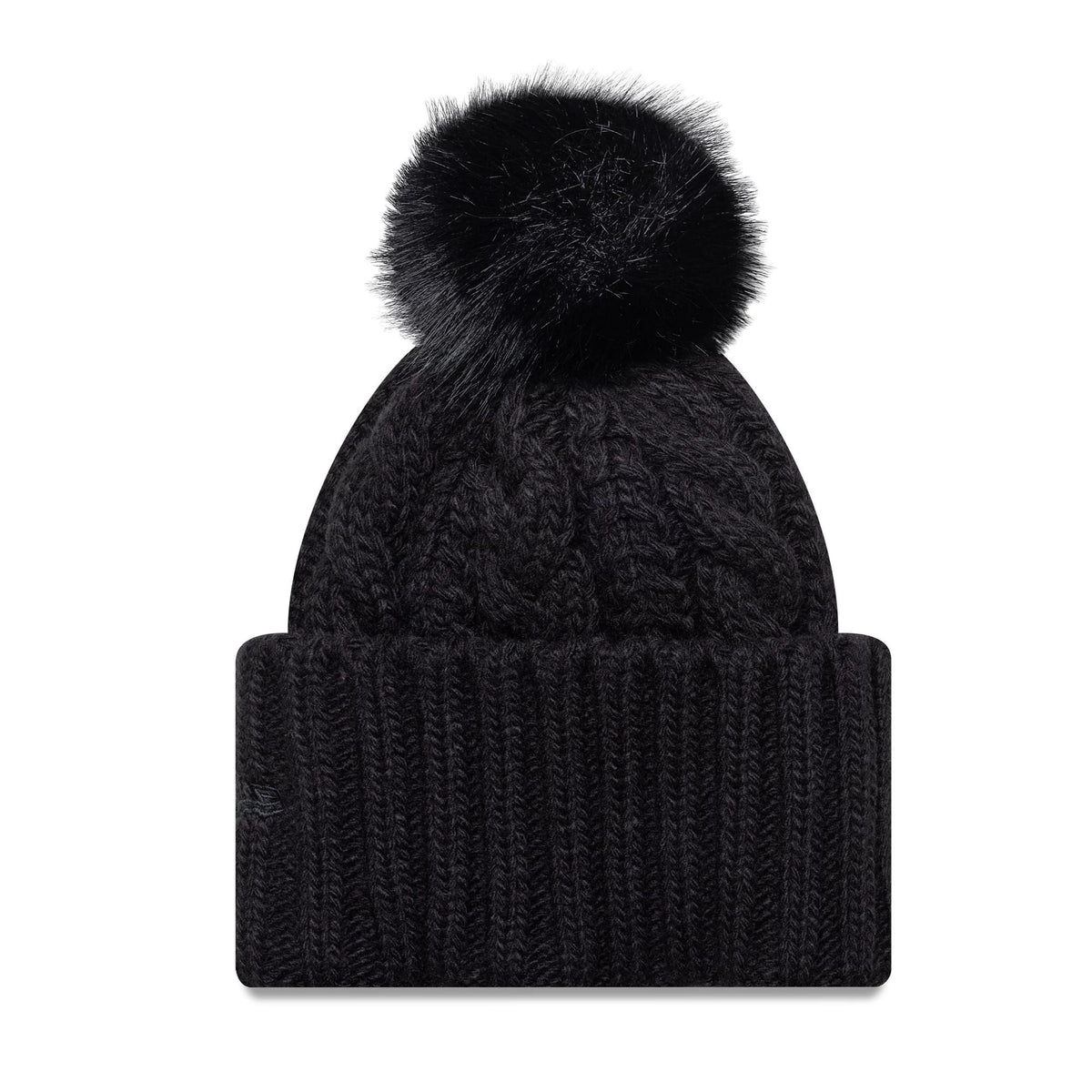 This is a New York Yankees MLB Black Cable Knit Beanie Hat 2