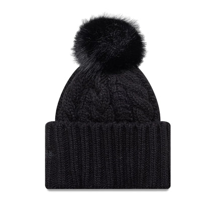 This is a New York Yankees MLB Black Cable Knit Beanie Hat 2