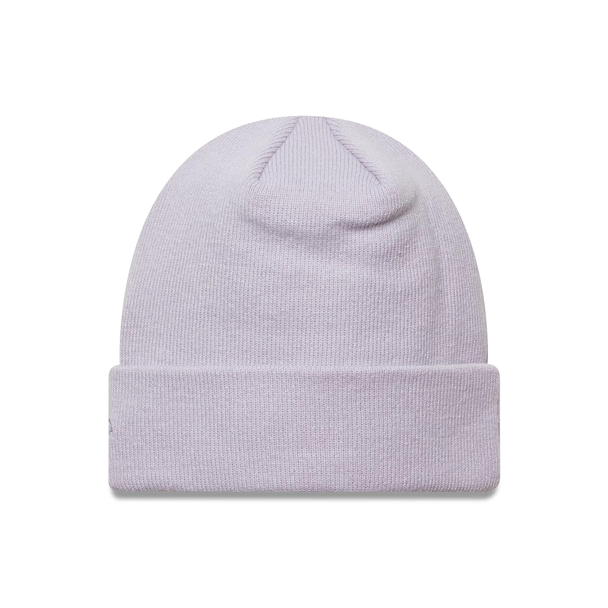 This is a LA Dodgers MLB League Essential Pastel Purple Cuff Knit Beanie Hat 2