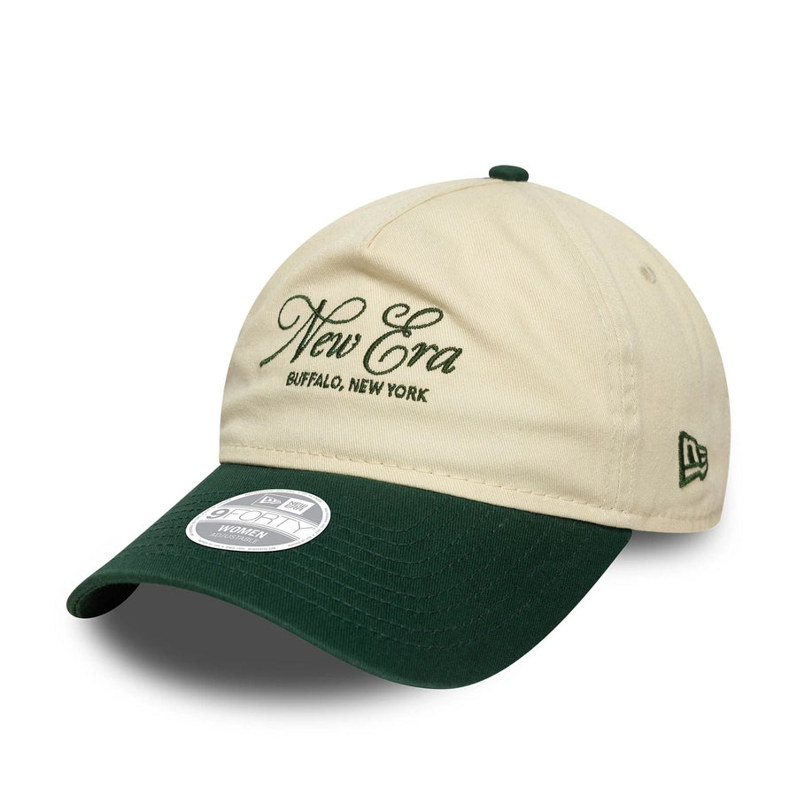 This is a Womens New Era Cream 9TWENTY A-Frame Adjustable Cap 1
