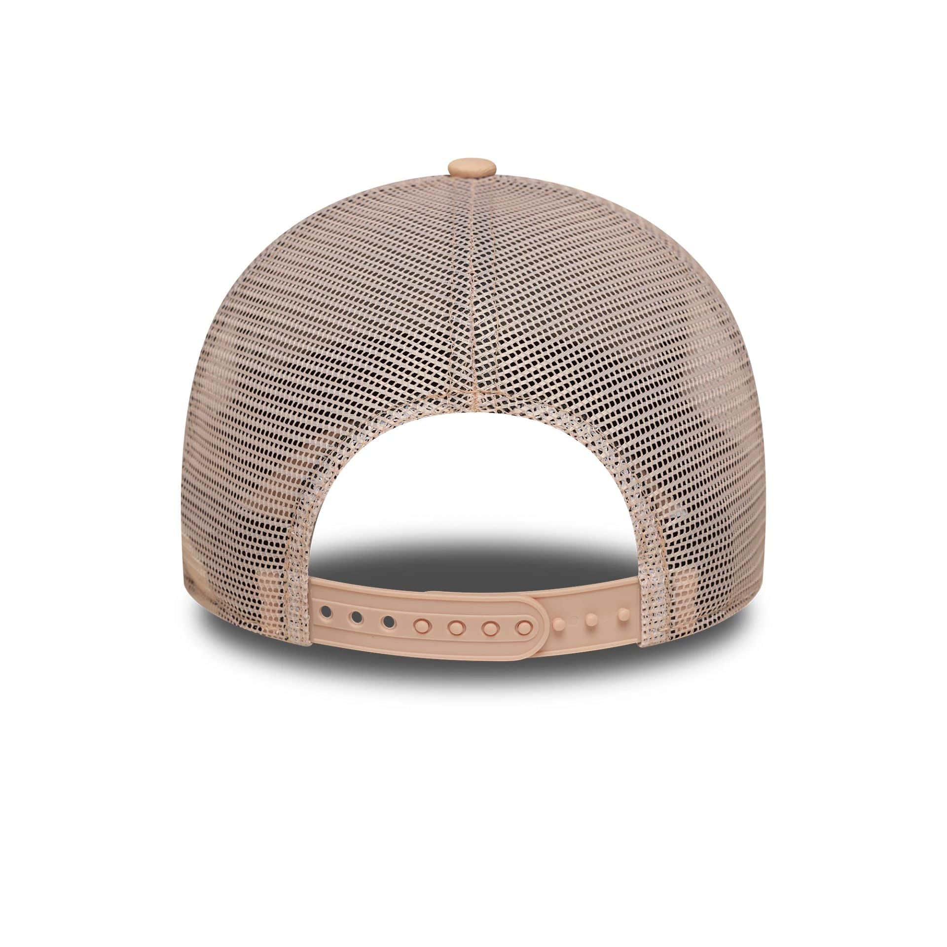 This is a Womens New Era City Pastel Pink 9FORTY E-Frame Trucker Adjustable Cap 4