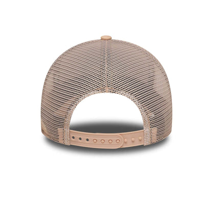 This is a Womens New Era City Pastel Pink 9FORTY E-Frame Trucker Adjustable Cap 4