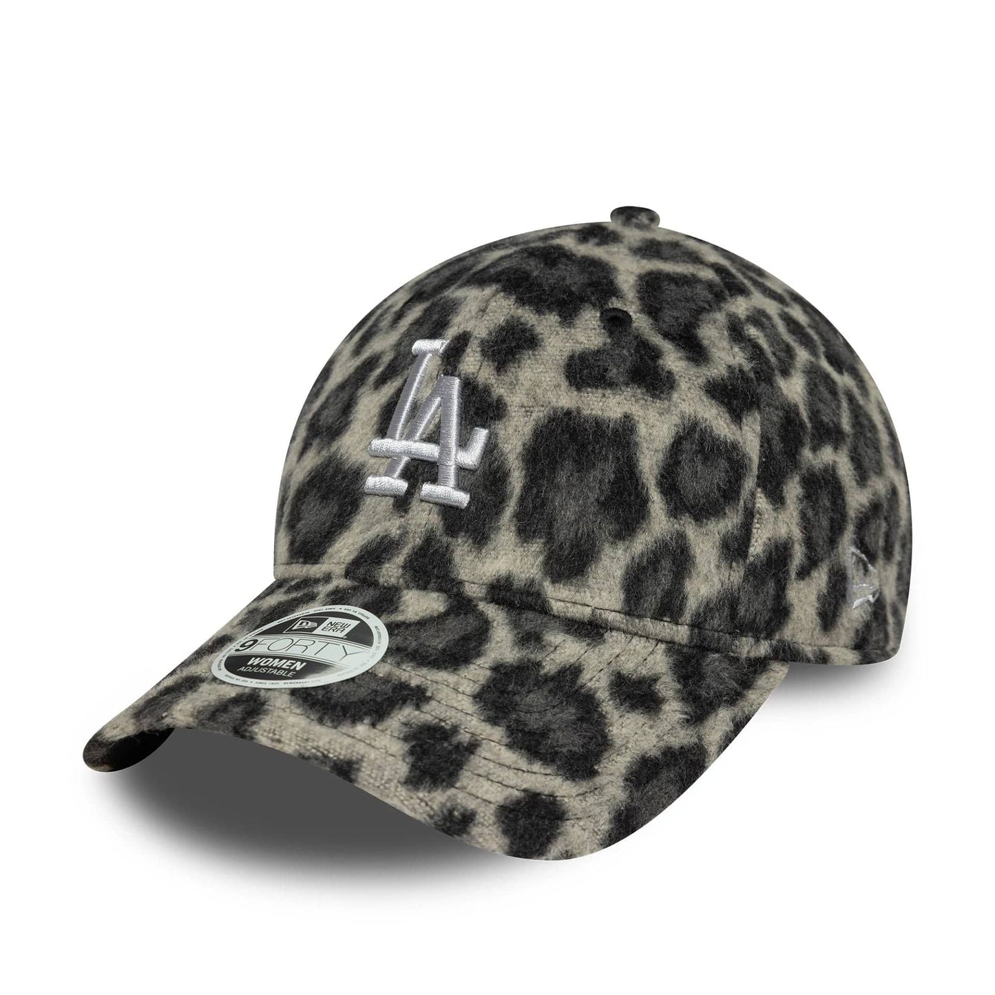 This is a LA Dodgers Womens MLB Cosy Animal Grey Leopard 9FORTY Adjustable Cap 1