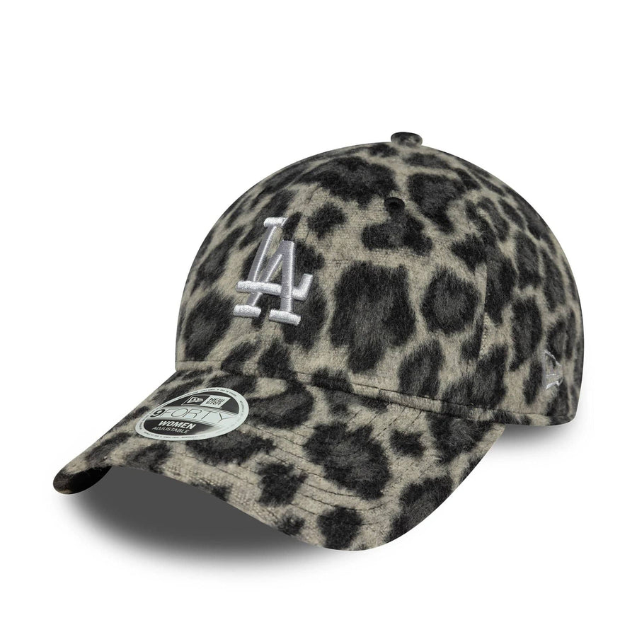 This is a LA Dodgers Womens MLB Cosy Animal Grey Leopard 9FORTY Adjustable Cap 1