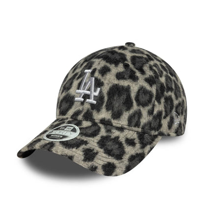 This is a LA Dodgers Womens MLB Cosy Animal Grey Leopard 9FORTY Adjustable Cap 1