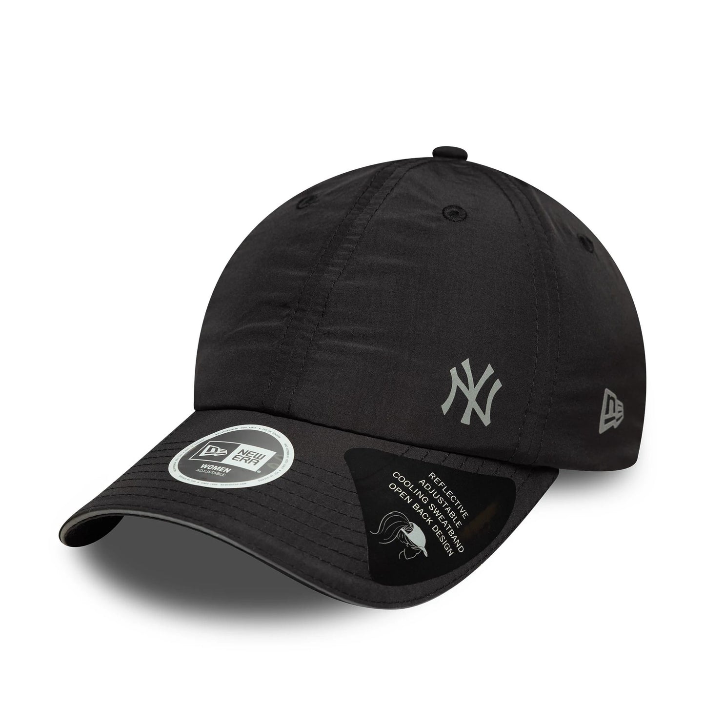 This is a New York Yankees Womens MLB Flawless Black Pony Tail Adjustable Cap 1