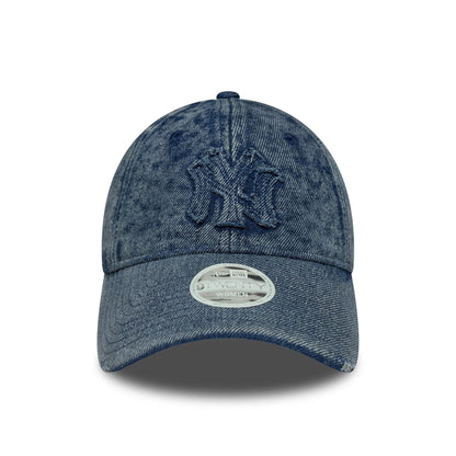 This is a New York Yankees Womens MLB Stone Denim Pastel Blue 9TWENTY Adjustable Cap 2