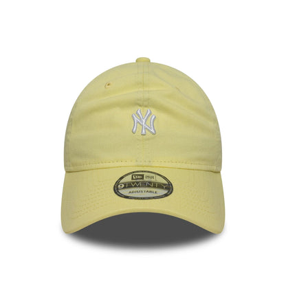 This is a New York Yankees MLB Mini Logo Pastel Yellow 9TWENTY Adjustable Cap 2