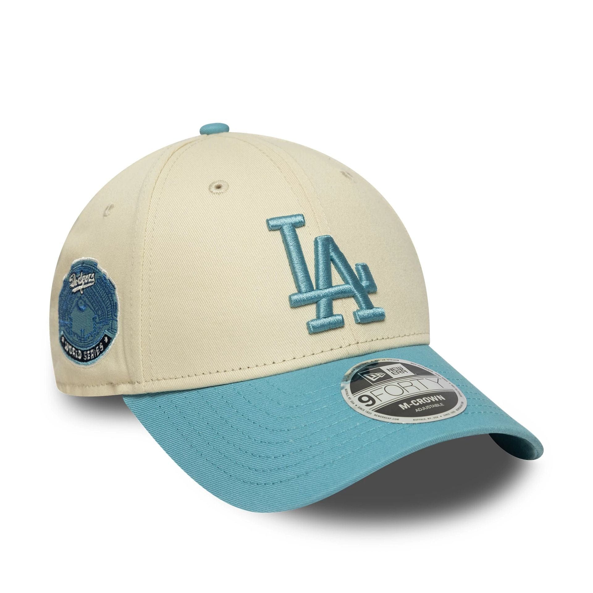 This is a LA Dodgers MLB Colour Block Cream 9FORTY M-Crown Adjustable Cap 1