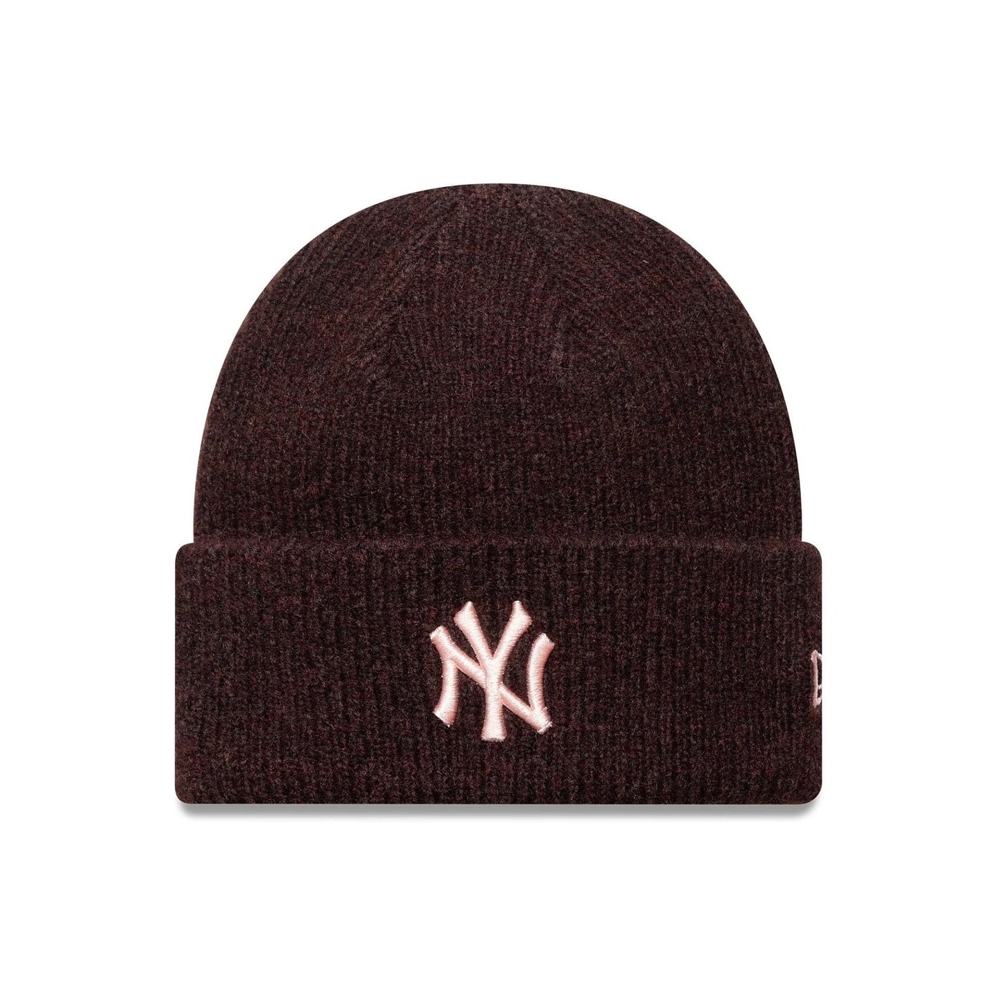 This is a New York Yankees Womens MLB Dark Red Wide Cuff Knit Beanie Hat 1