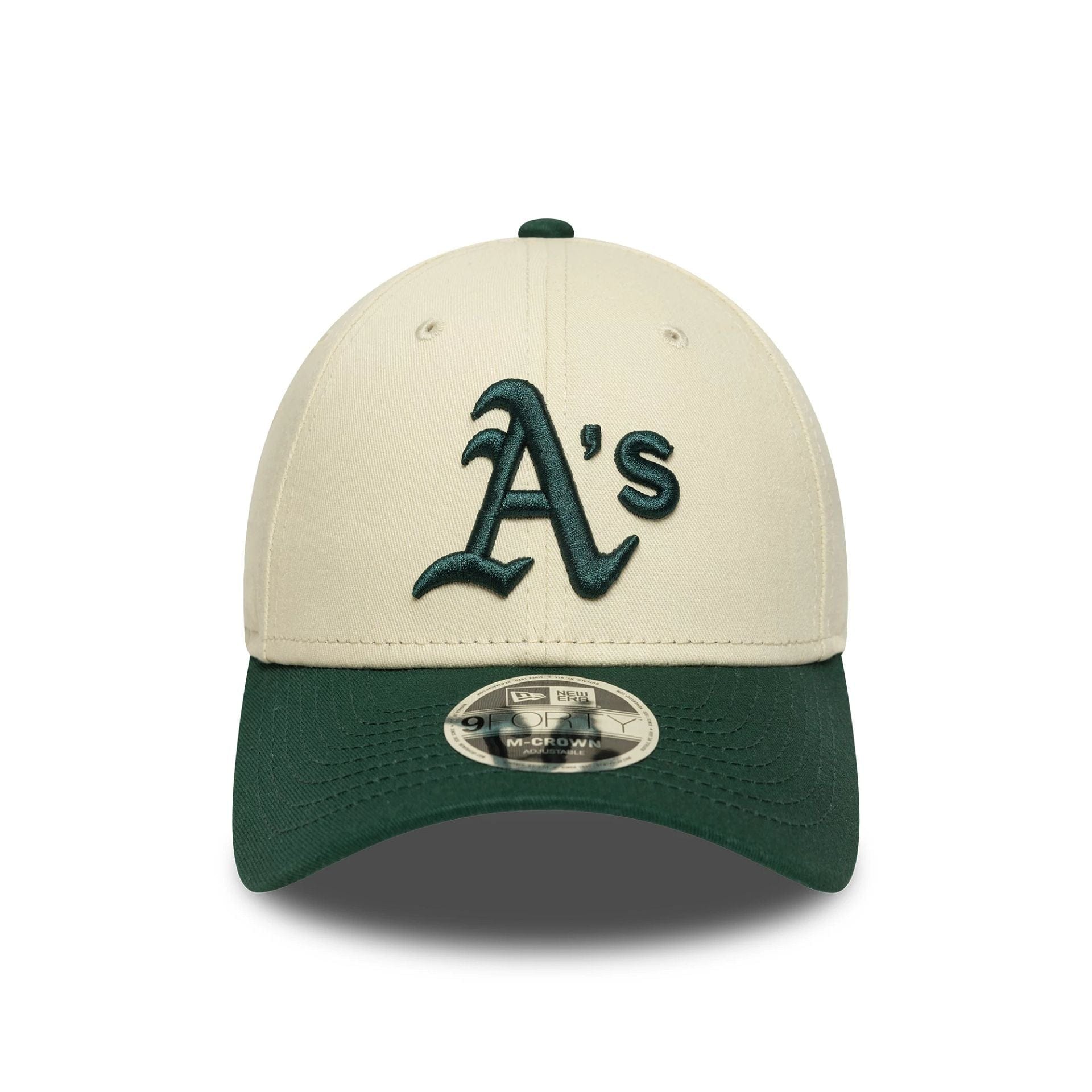 This is a Oakland Athletics MLB Colour Block Cream 9FORTY M-Crown Adjustable Cap 2
