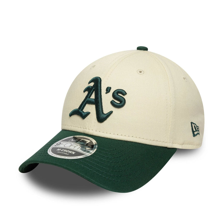 This is a Oakland Athletics MLB Colour Block Cream 9FORTY M-Crown Adjustable Cap 3