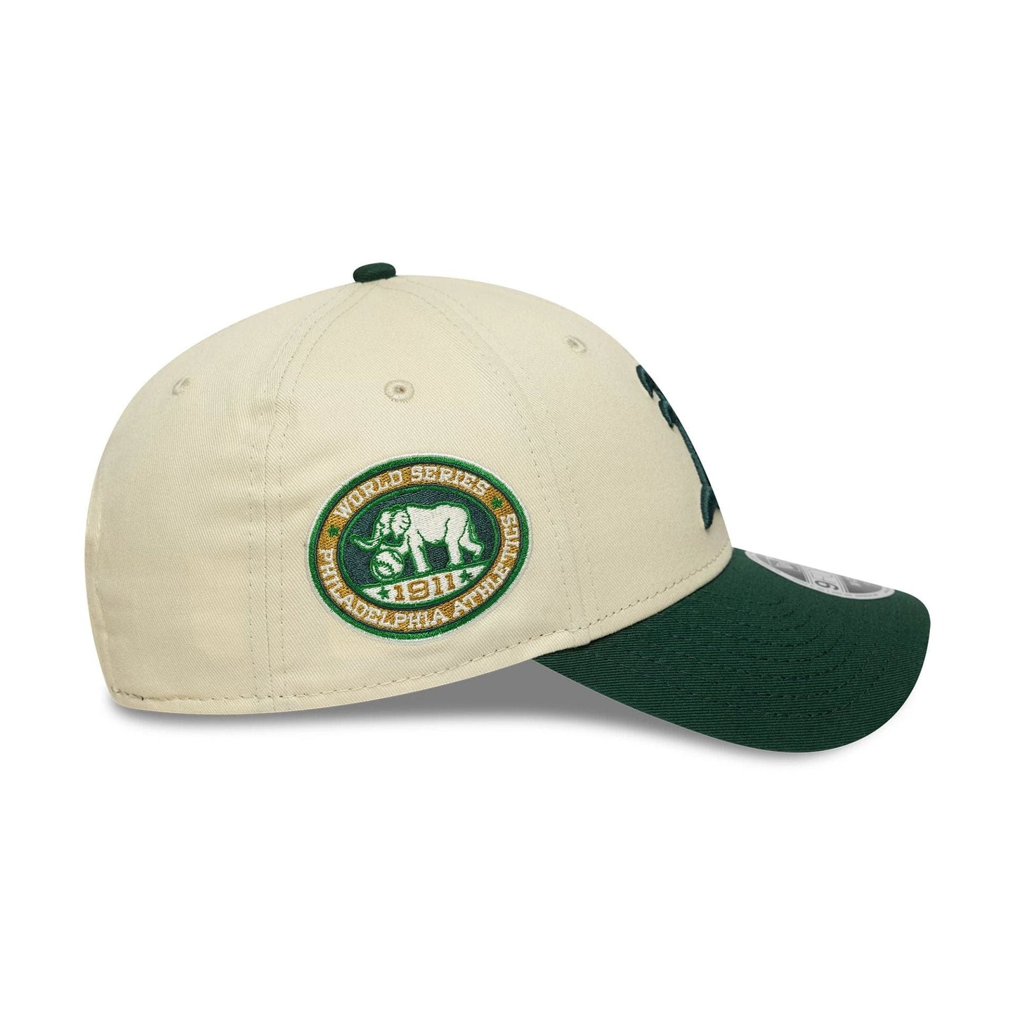 This is a Oakland Athletics MLB Colour Block Cream 9FORTY M-Crown Adjustable Cap 4