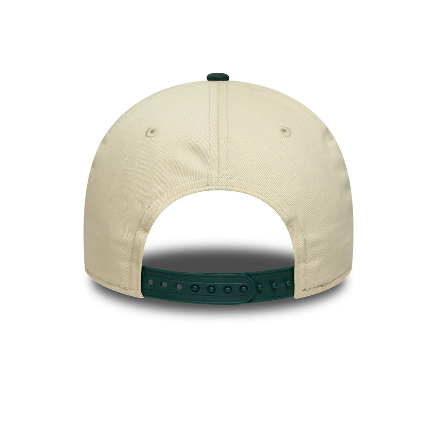 This is a Oakland Athletics MLB Colour Block Cream 9FORTY M-Crown Adjustable Cap 5