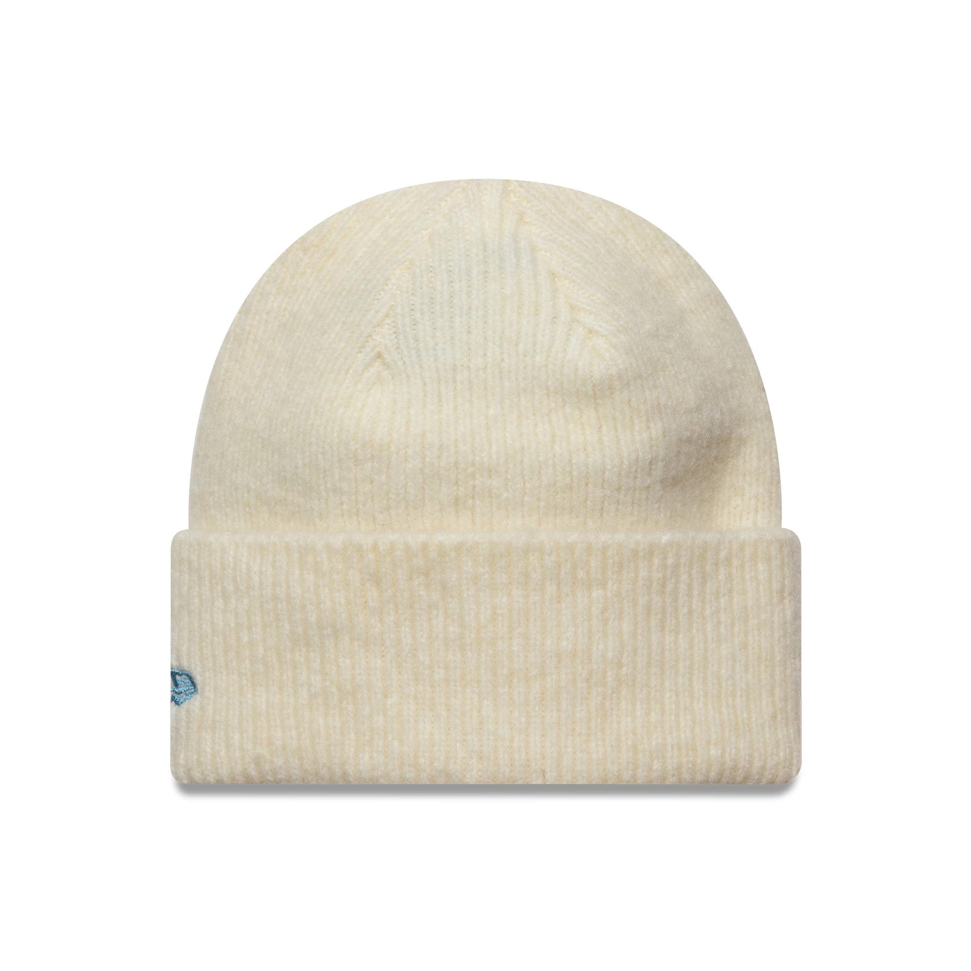 This is a New York Yankees Womens MLB Cream Wide Cuff Knit Beanie Hat 2
