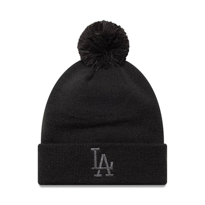 This is a LA Dodgers Womens MLB Metallic Black Cuff Knit Beanie Hat 1