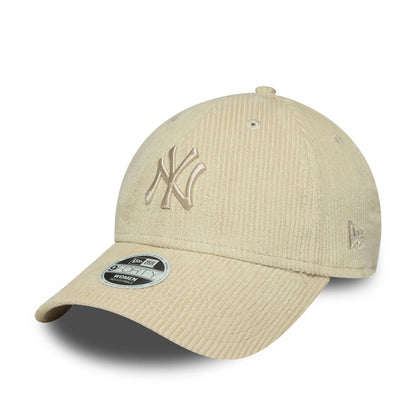 This is a New York Yankees Womens MLB Cord Cream 9FORTY Adjustable Cap 1