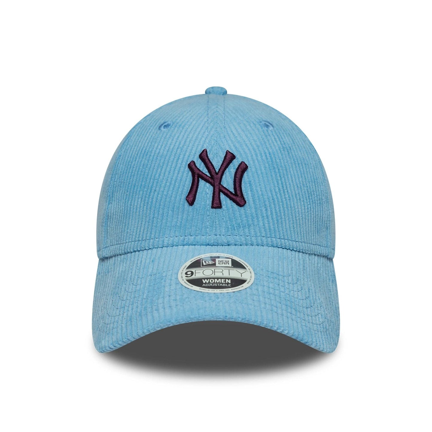This is a New York Yankees Womens MLB Cord Pastel Blue 9FORTY Adjustable Cap 2