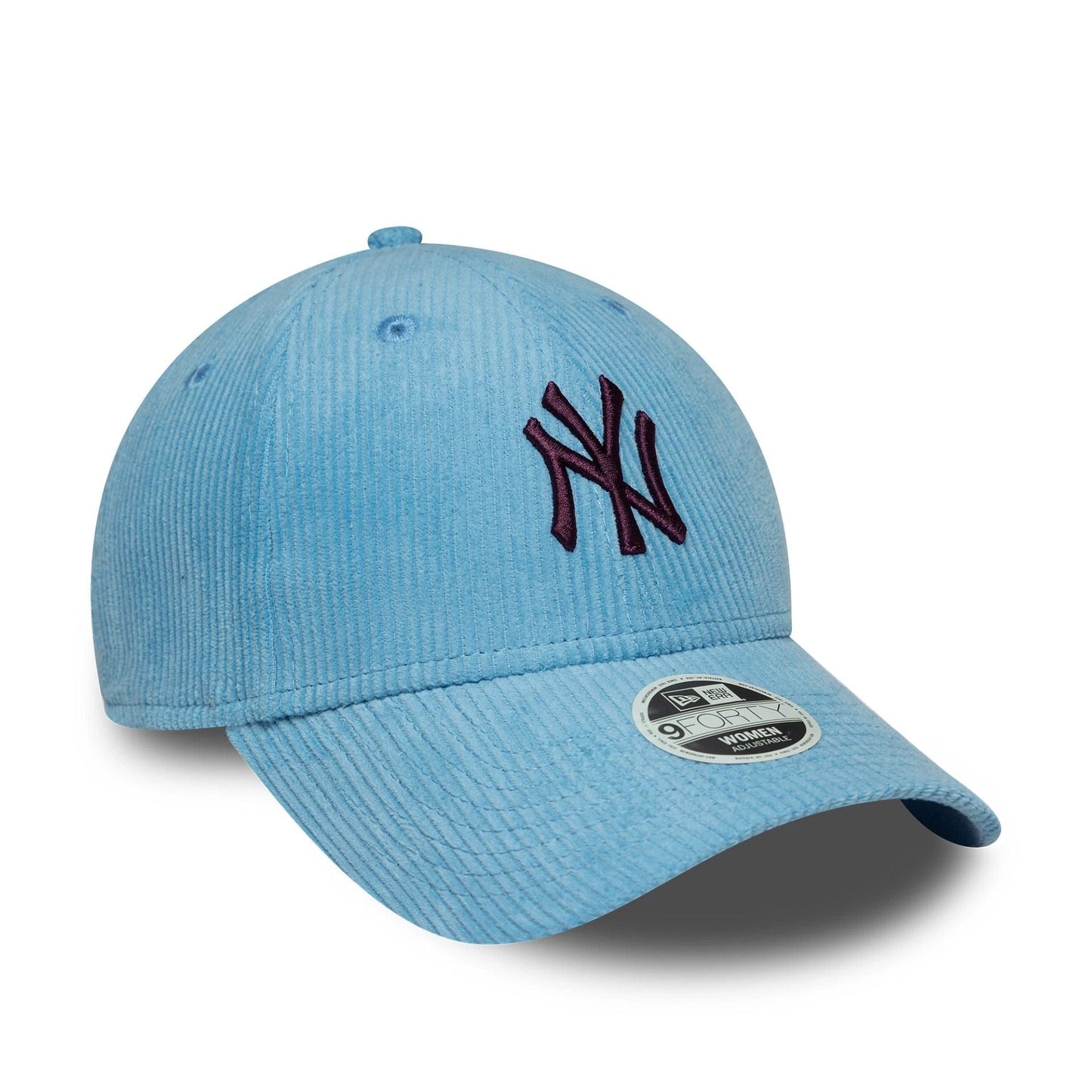 This is a New York Yankees Womens MLB Cord Pastel Blue 9FORTY Adjustable Cap 3