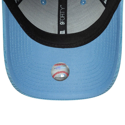 This is a New York Yankees Womens MLB Cord Pastel Blue 9FORTY Adjustable Cap 5