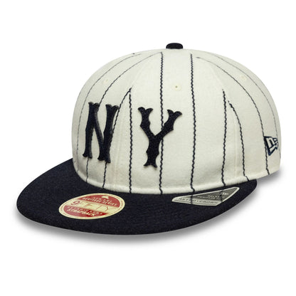 This is a New York Yankees MLB Heritage Cooperstown White Retro Crown 9FIFTY Adjustable Cap 1