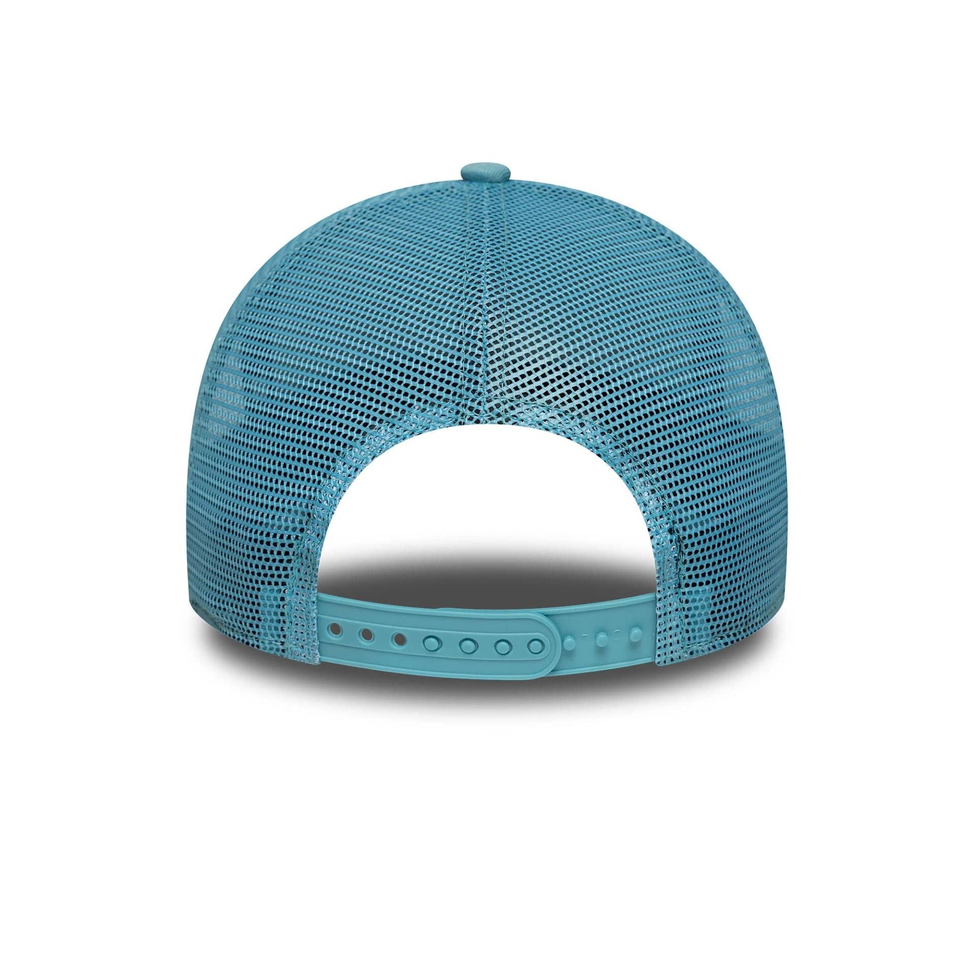 This is a LA Dodgers MLB League Essential Pastel Blue 9FORTY A-Frame Trucker Adjustable Cap 4