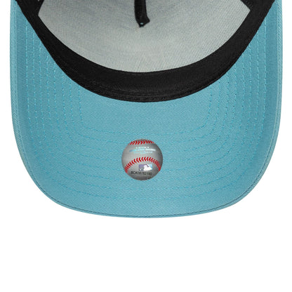 This is a LA Dodgers MLB League Essential Pastel Blue 9FORTY A-Frame Trucker Adjustable Cap 5