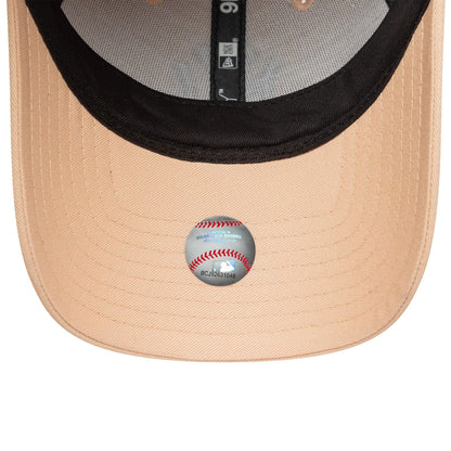 This is a New York Yankees Womens MLB Metallic Logo Pastel Pink 9FORTY Adjustable Cap 5