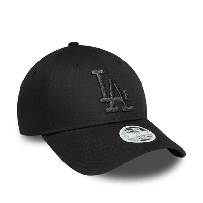 This is a LA Dodgers Womens MLB Metallic Logo Black 9FORTY Adjustable Cap 3
