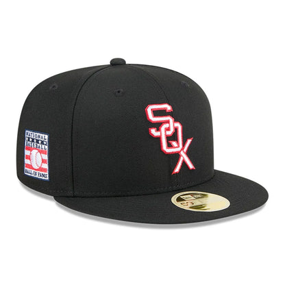 This is a Chicago White Sox MLB 2025 Hall Of Fame Black 59FIFTY Fitted Cap 1