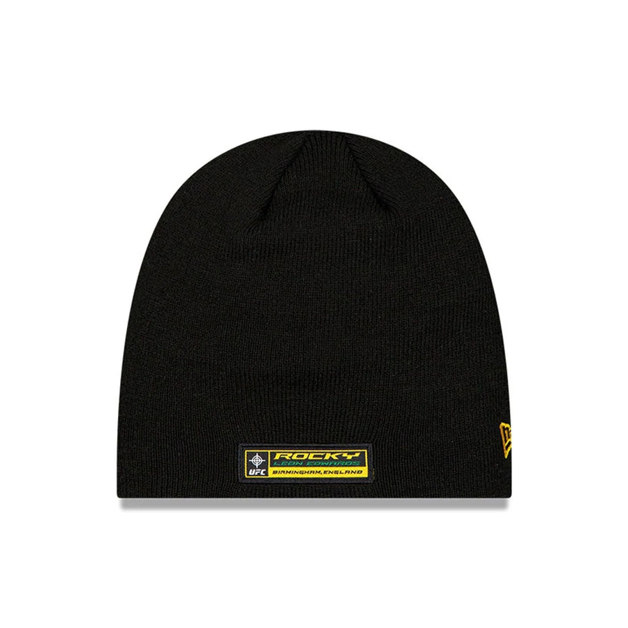 This is a UFC Ultimate Fighting Leon Edwards Black Cuff Knit Beanie Hat 1