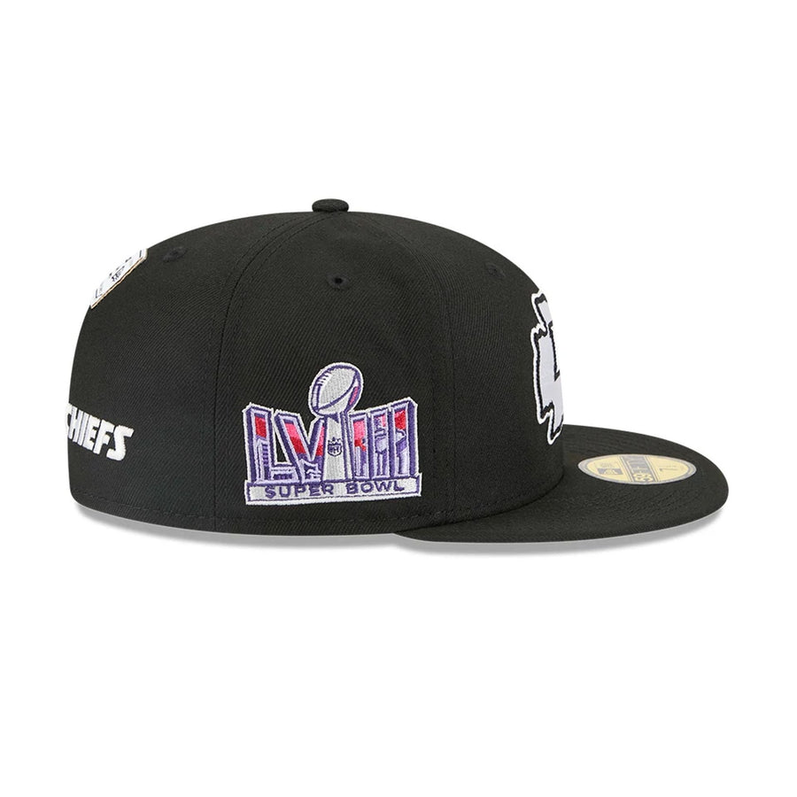 This is a Kansas City Chiefs NFL x Alpha Black 59FIFTY Fitted Cap 6