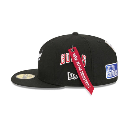 This is a Chicago Bulls NBA x Alpha Black 59FIFTY Fitted Cap 5