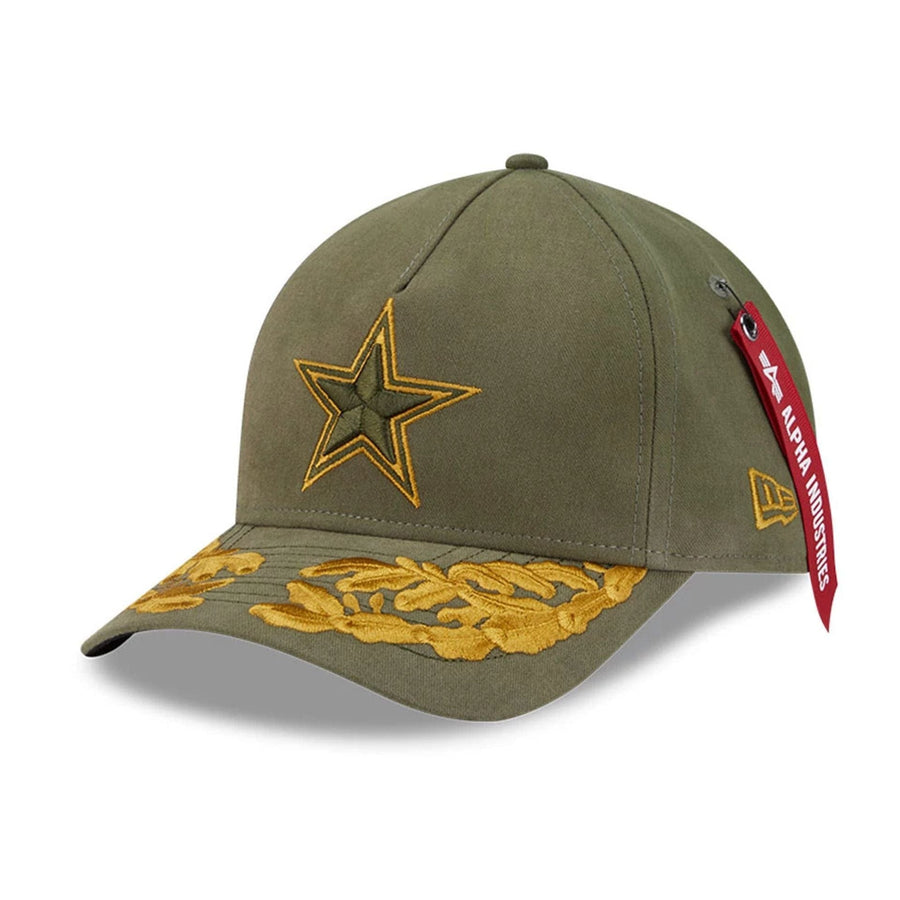 This is a Dallas Cowboys NFL x Alpha Dark Green 9FORTY M-Crown A-Frame Adjustable Cap 1