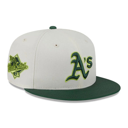 This is a Oakland Athletics MLB Colour Develop White 59FIFTY Fitted Cap 1