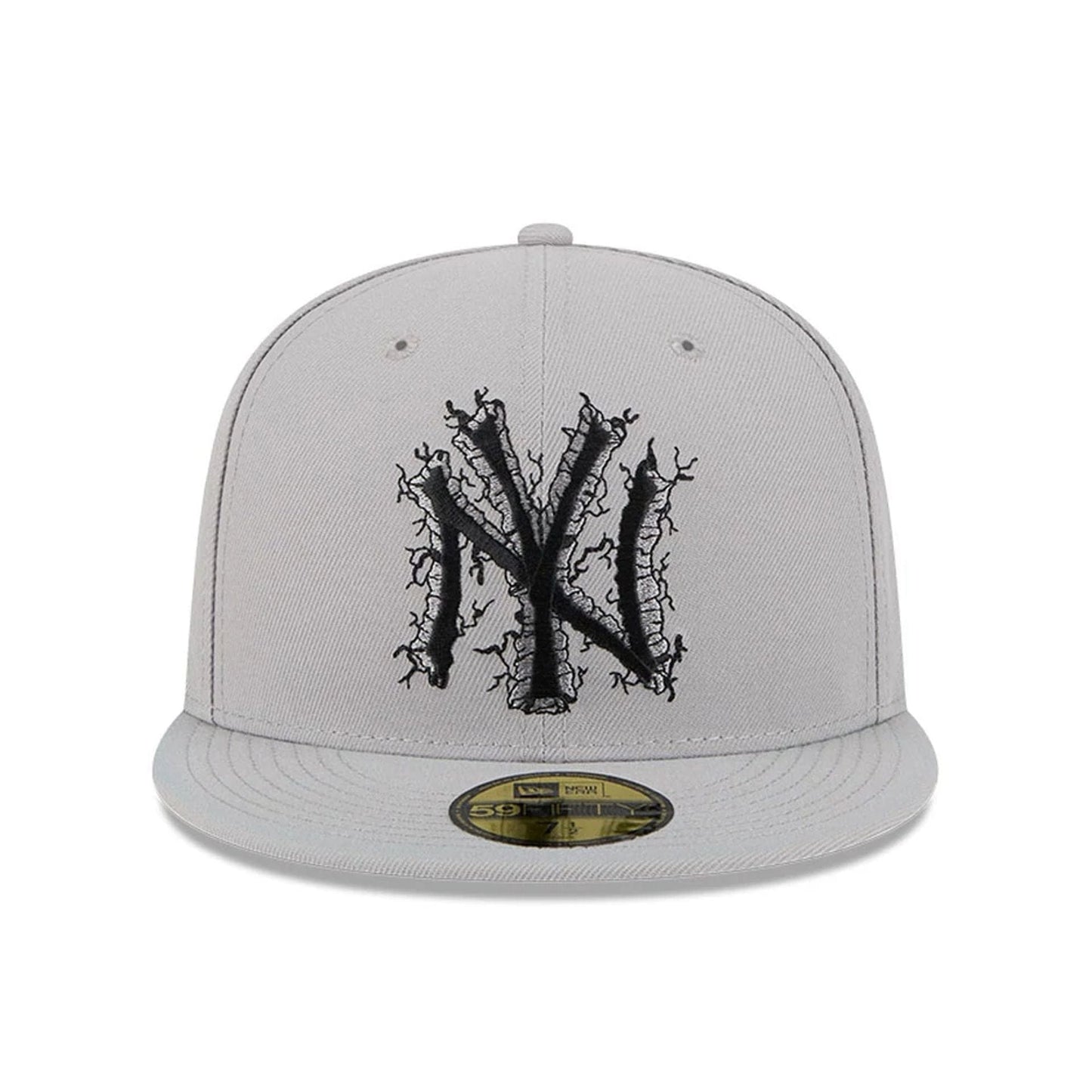 This is a New York Yankees MLB Cracked Grey 59FIFTY Fitted Cap 3