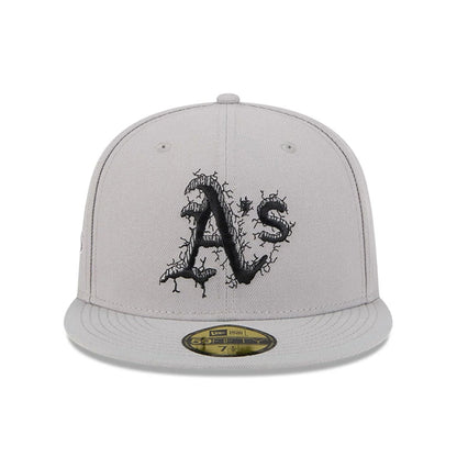 This is a Oakland Athletics MLB Cracked Grey 59FIFTY Fitted Cap 3