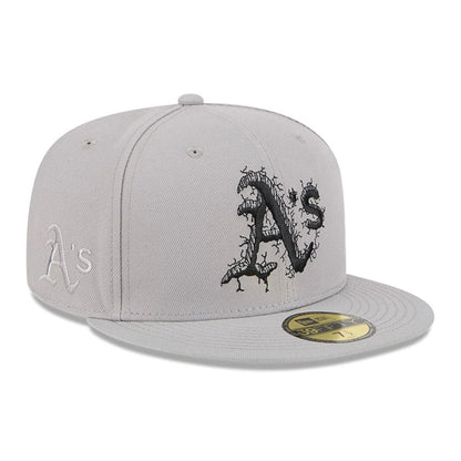 This is a Oakland Athletics MLB Cracked Grey 59FIFTY Fitted Cap 1