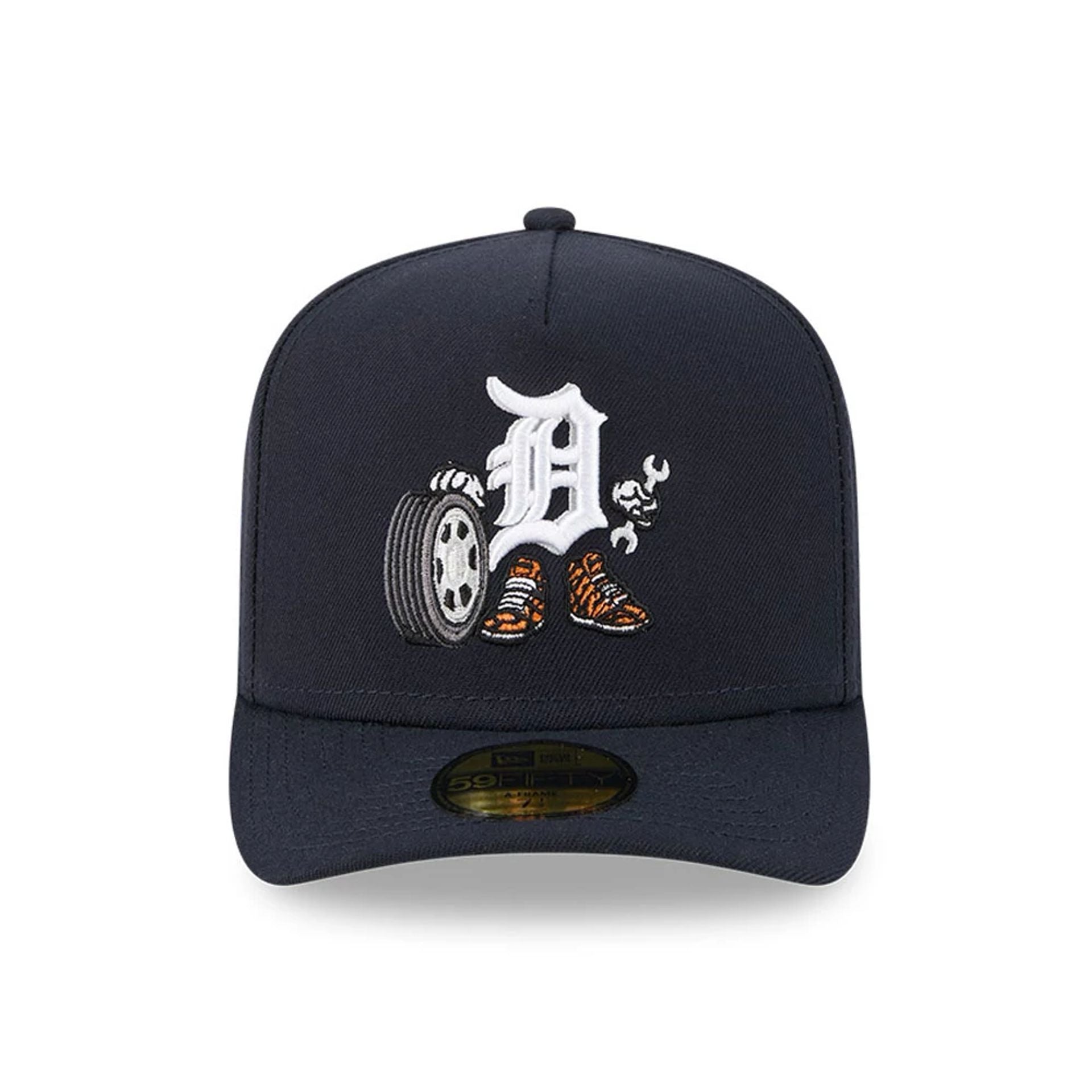 This is a Detroit Tigers MLB Cartoon Navy 59FIFTY A-Frame Fitted Cap 3